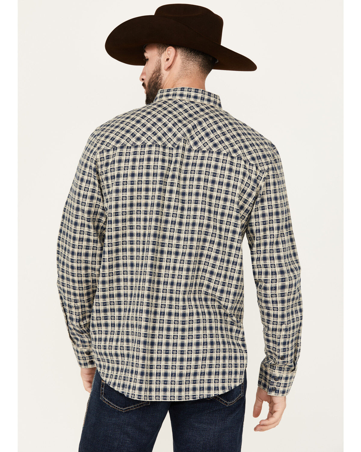 Moonshine Spirit Men's Durango Plaid Print Long Sleeve Snap Western Shirt