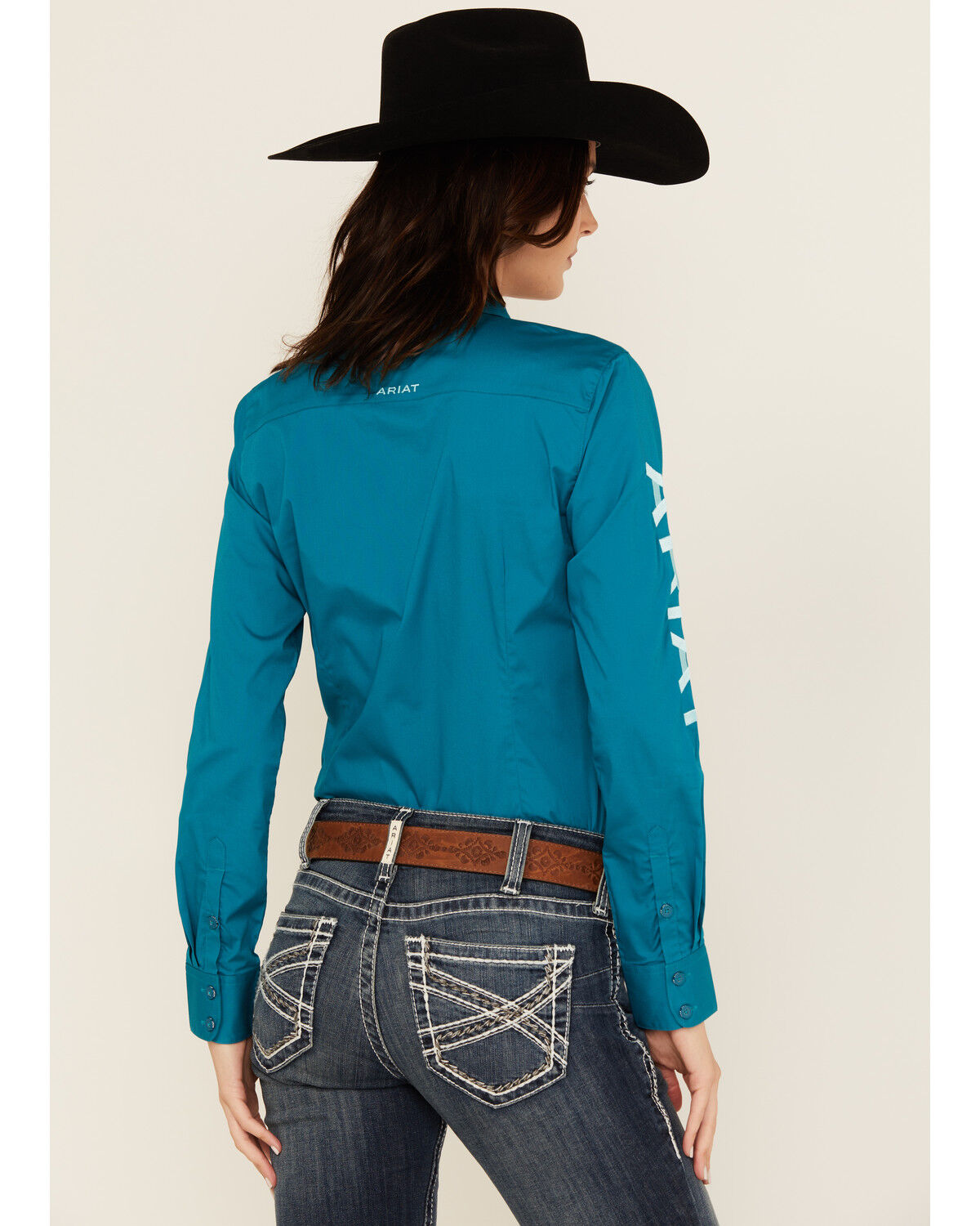 Ariat Women's Team Kirby Logo Long Sleeve Button-Down Stretch Western Shirt