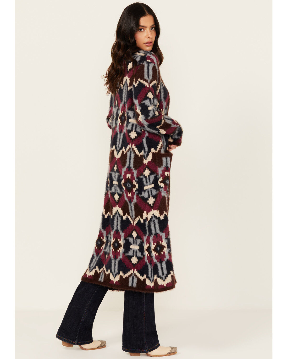 Shyanne Women's Southwestern Print Long Cardigan