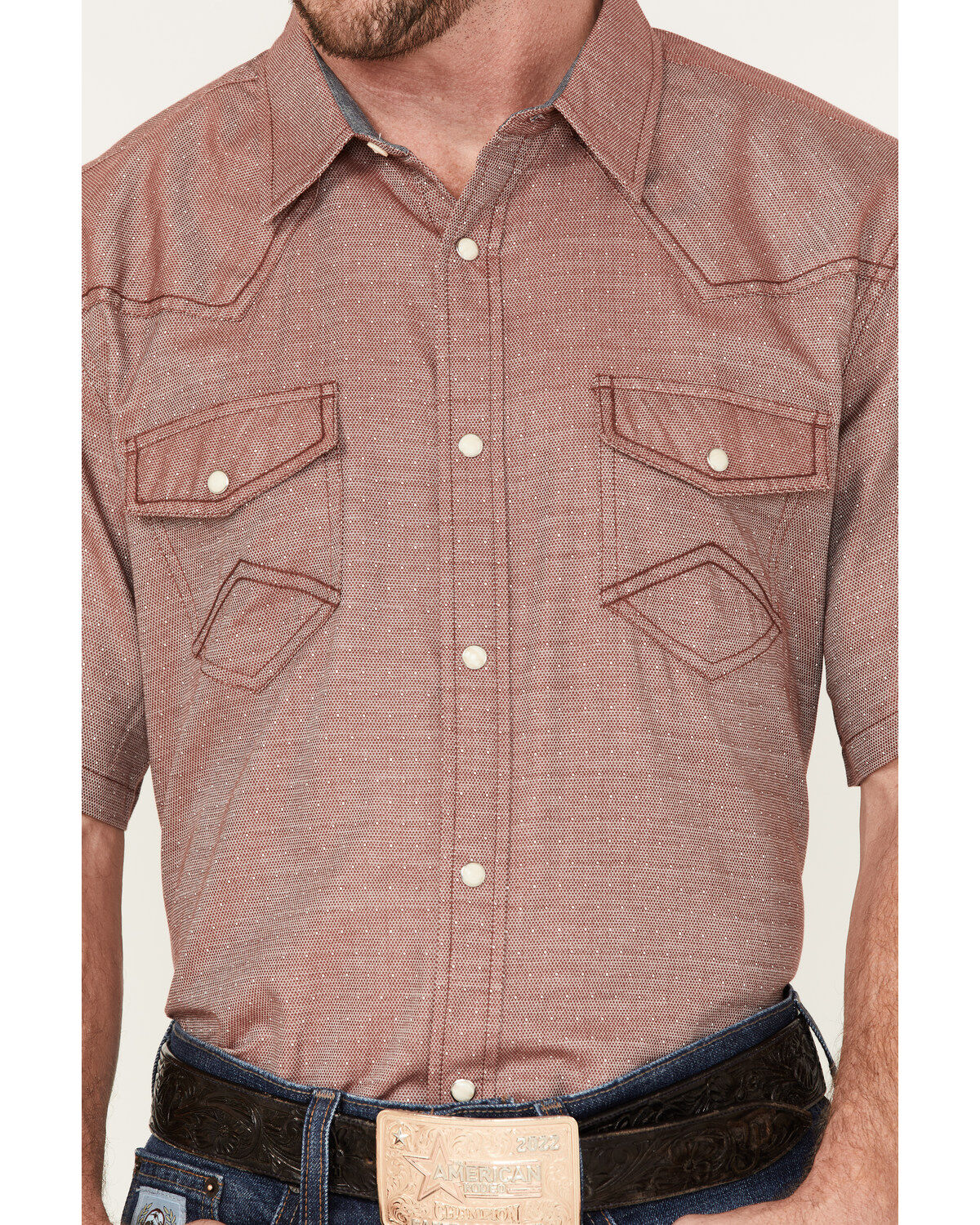 Cody James Men's Flock Solid Pearl Snap Western Shirt