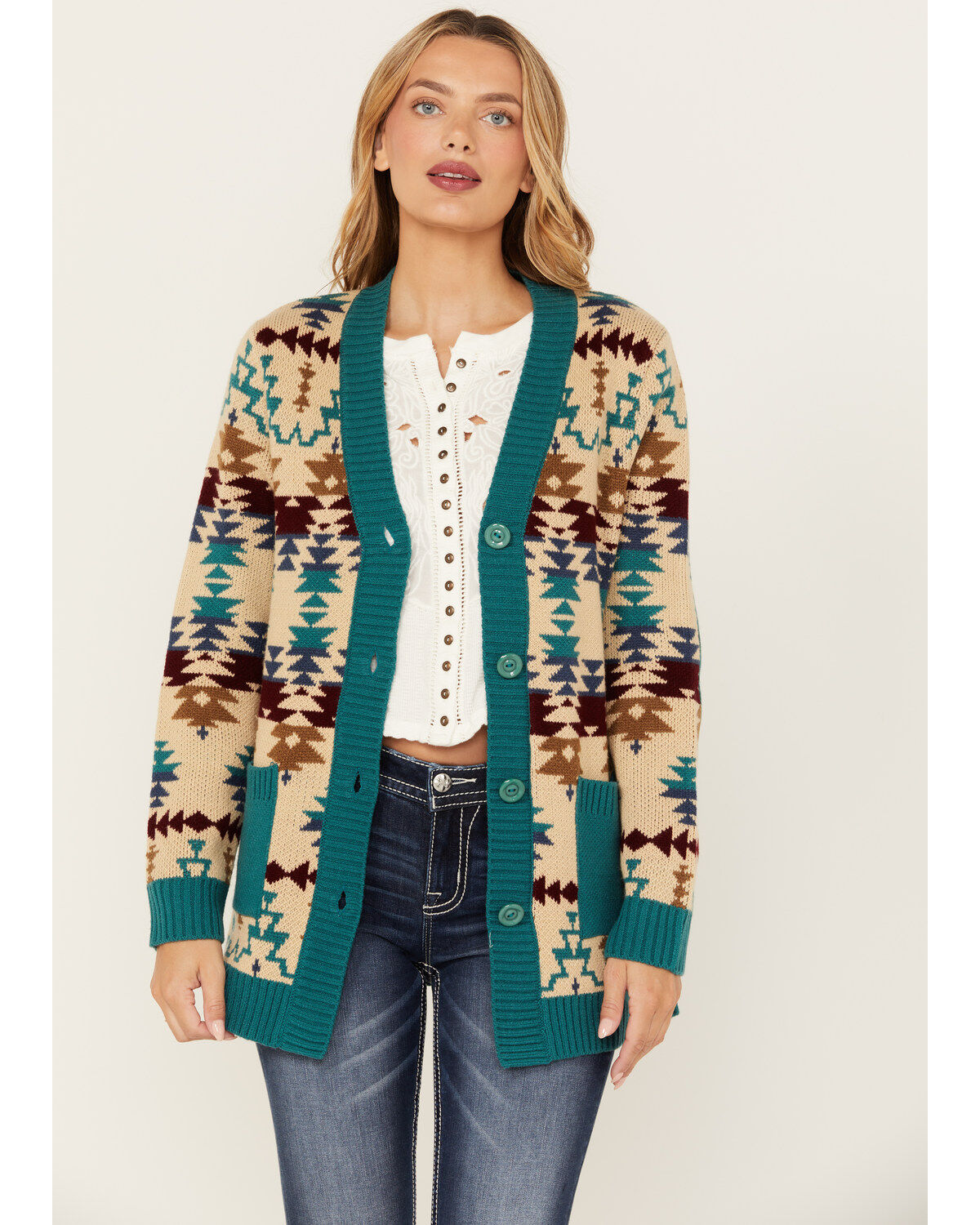 Outback Trading Co Women's Southwestern Print Jayden Cardigan