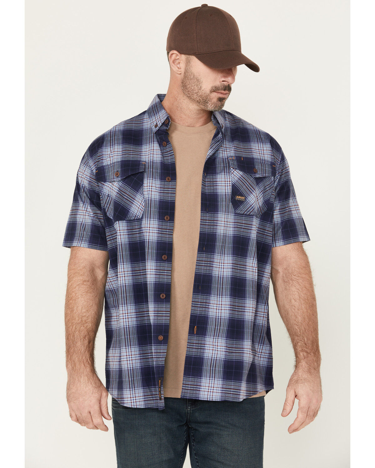 Ariat Men's Rebar Made Tough Short Sleeve Button-Down Stretch Work Shirt