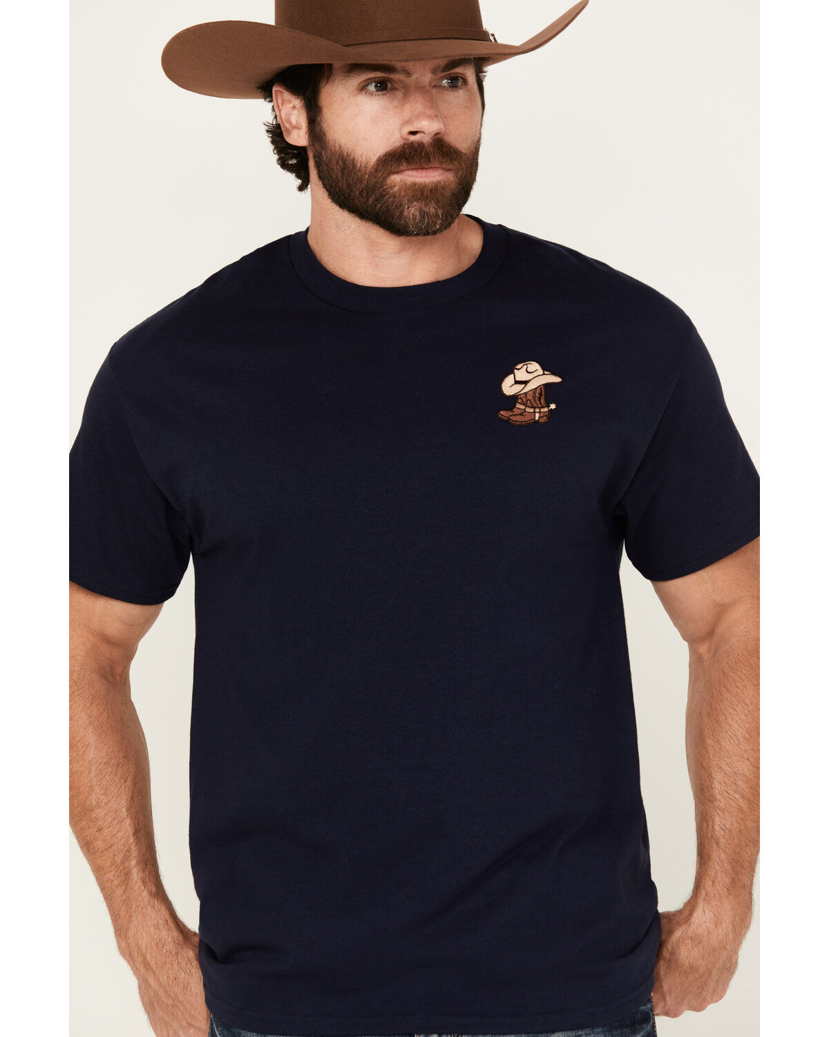 Riot Society Men's Boot Barn Exclusive Boots and Hat Embroidered Short Sleeve T-Shirt