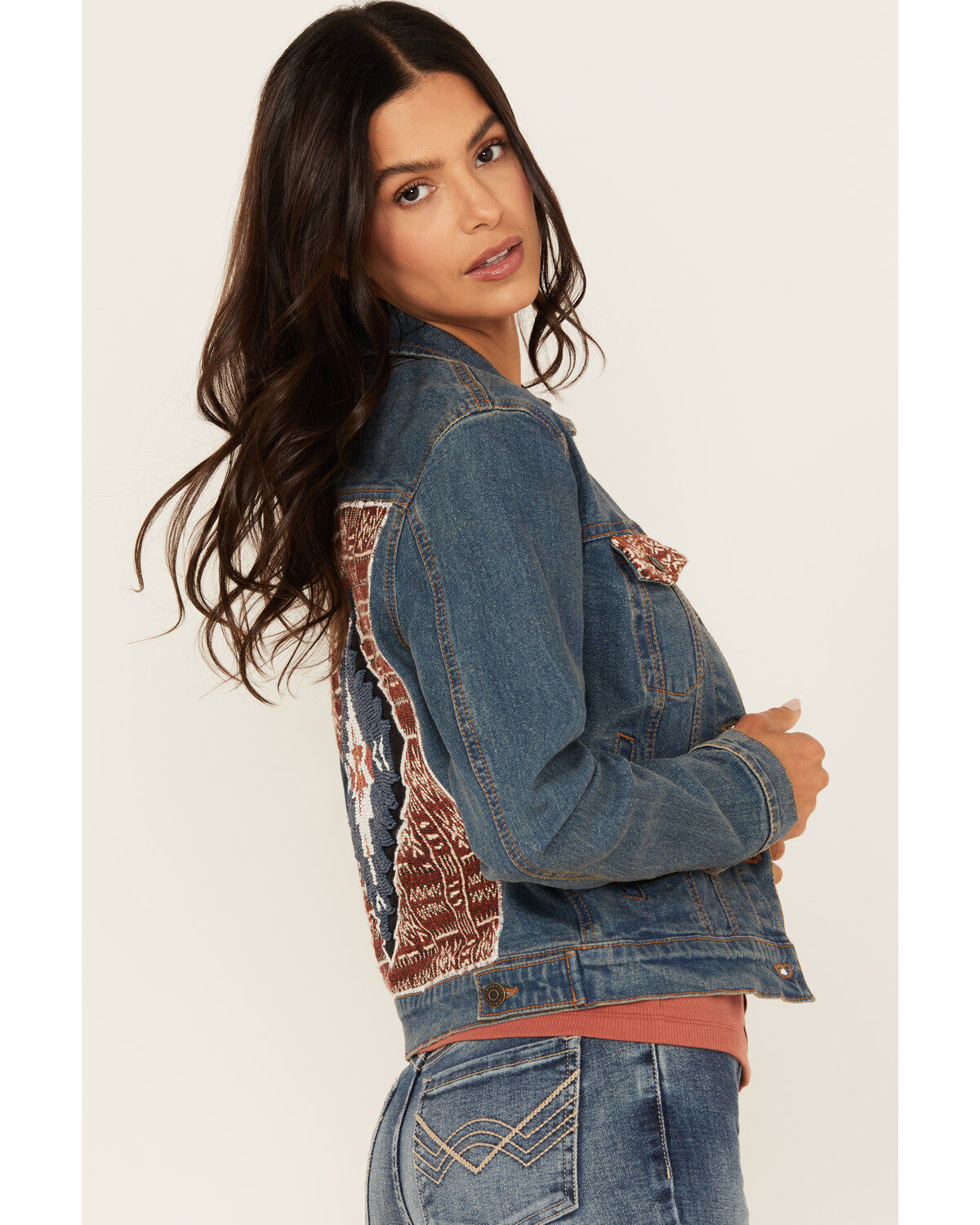 Idyllwind Women's Capri Beaded Back Denim Trucker Jacket