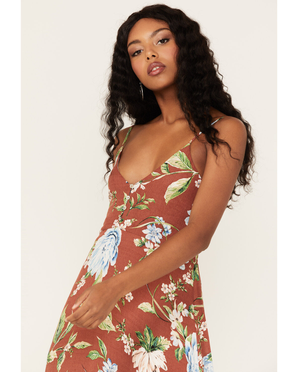 Wild Moss Women's Floral Print Sleeveless Maxi Dress
