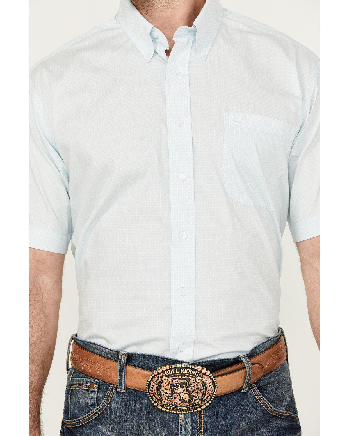 Cinch Men's Diamond Print Short Sleeve Button-Down Western Shirt