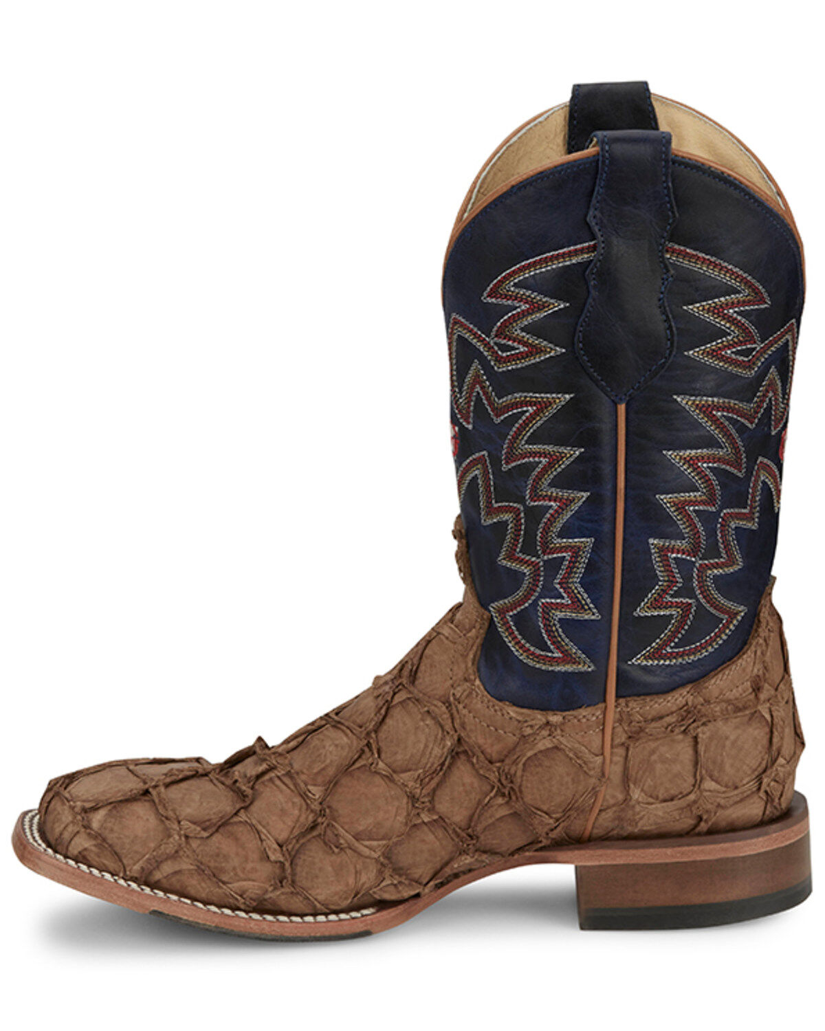 Justin Men's Ocean Front Exotic Pirarucu Western Boots - Broad Square Toe