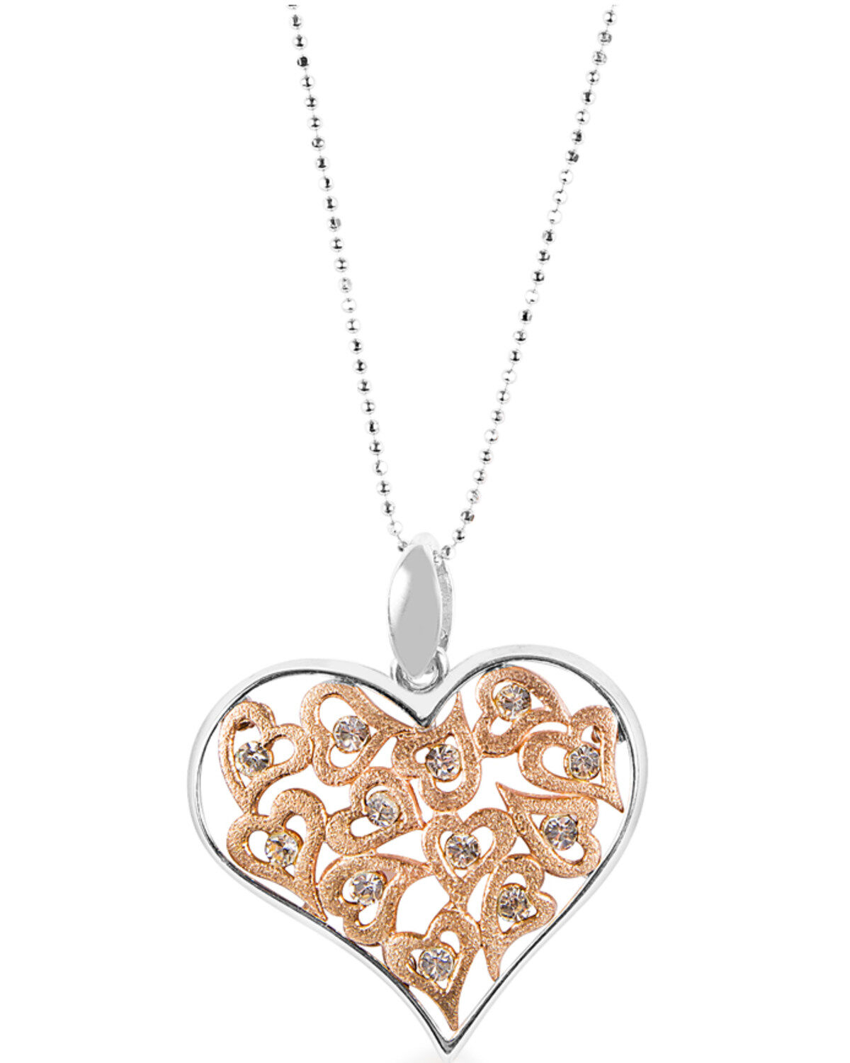 Kelly Herd Women's Gold Multi-Heart Silver Pendant Necklace