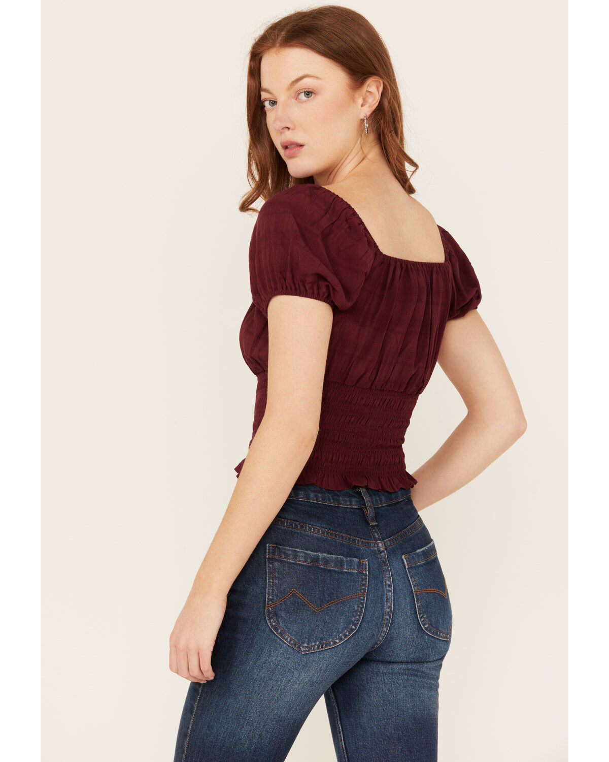 Shyanne Women's Puff Sleeve Smocked Bodice Top