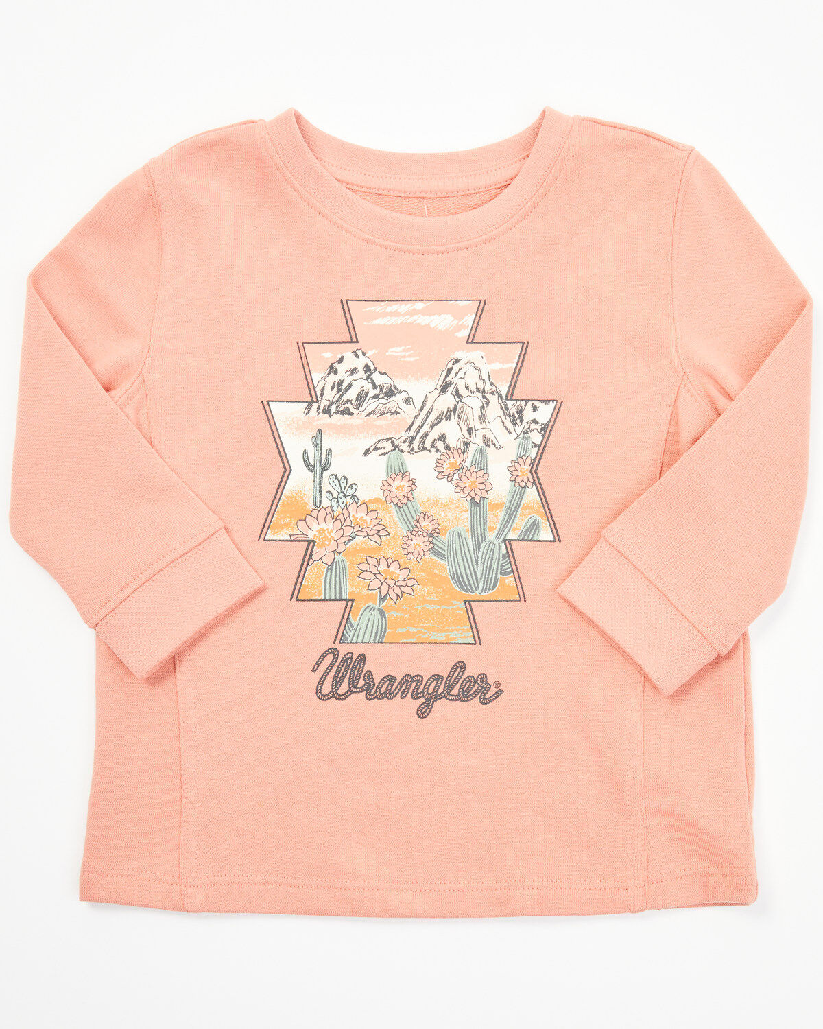 Wrangler Toddler Girls' Desert Logo Long Sleeve Graphic Shirt