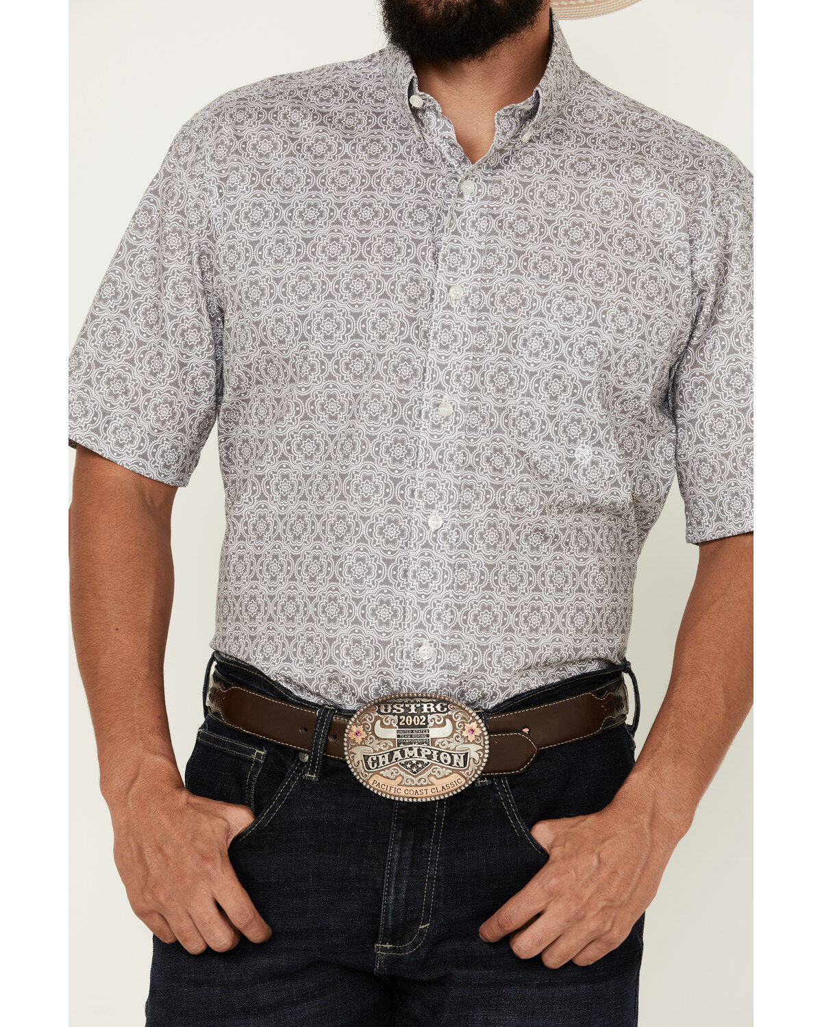 Roper Men's Amarillo Medallion Print Short Sleeve Button-Down Western Shirt