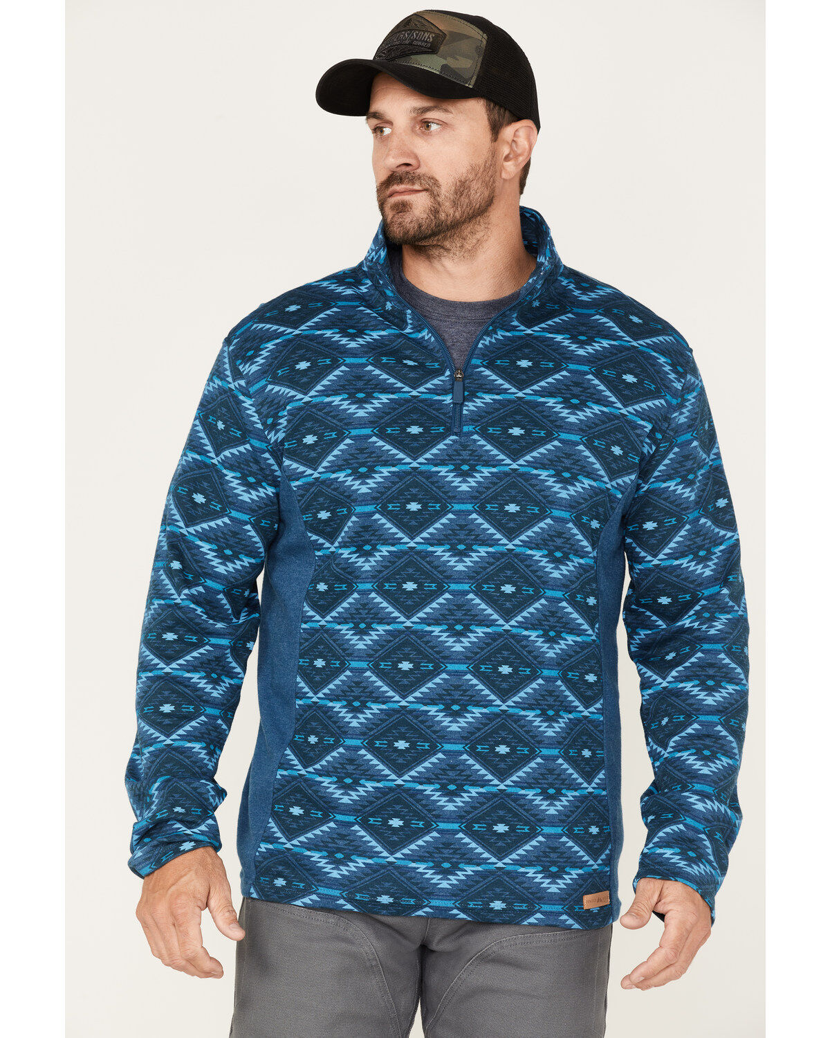 Powder River Outfitters Men's Southwestern Print Quarter-Zip Pullover