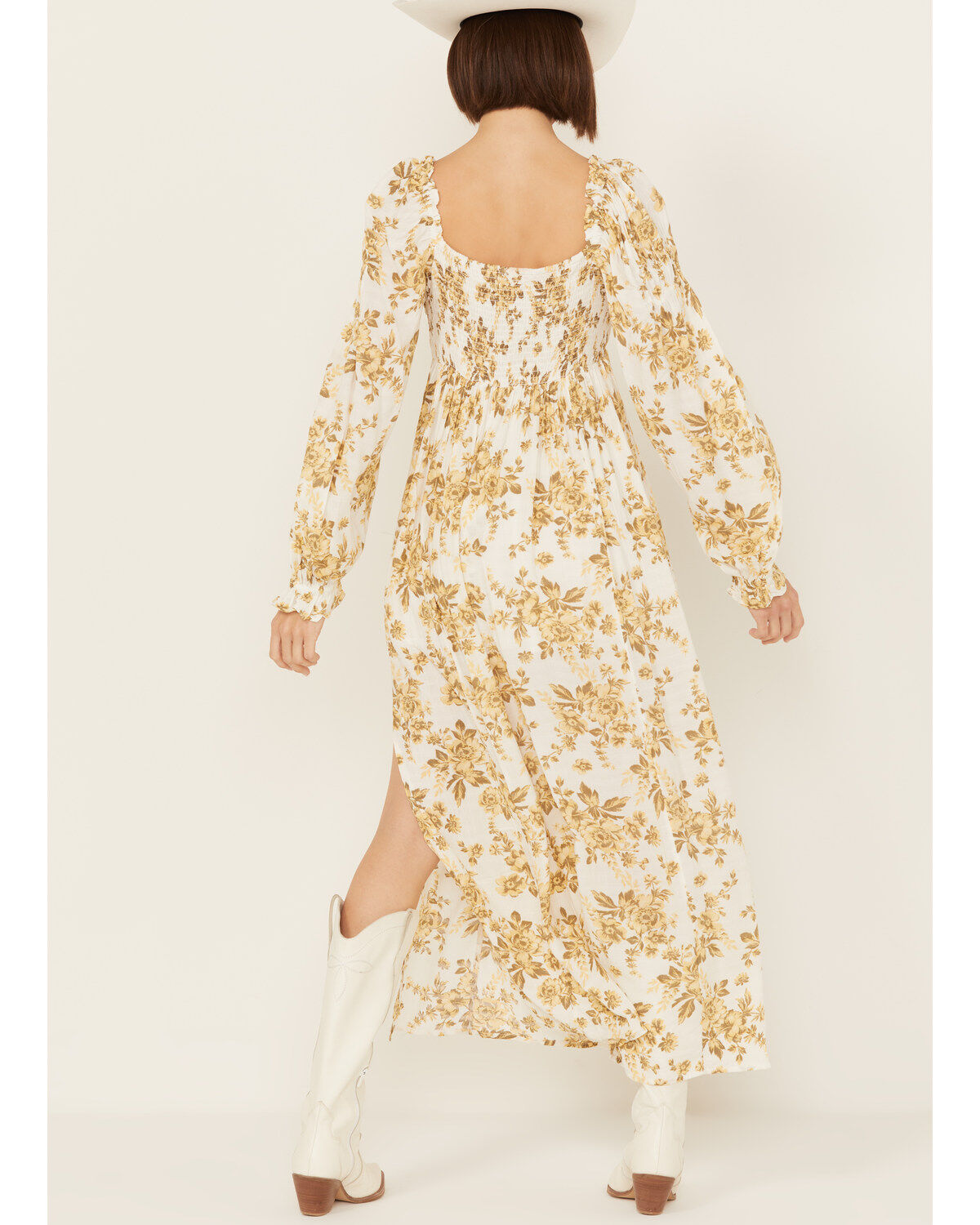 Free People Women's Jaymes Floral Print Long Sleeve Midi Dress