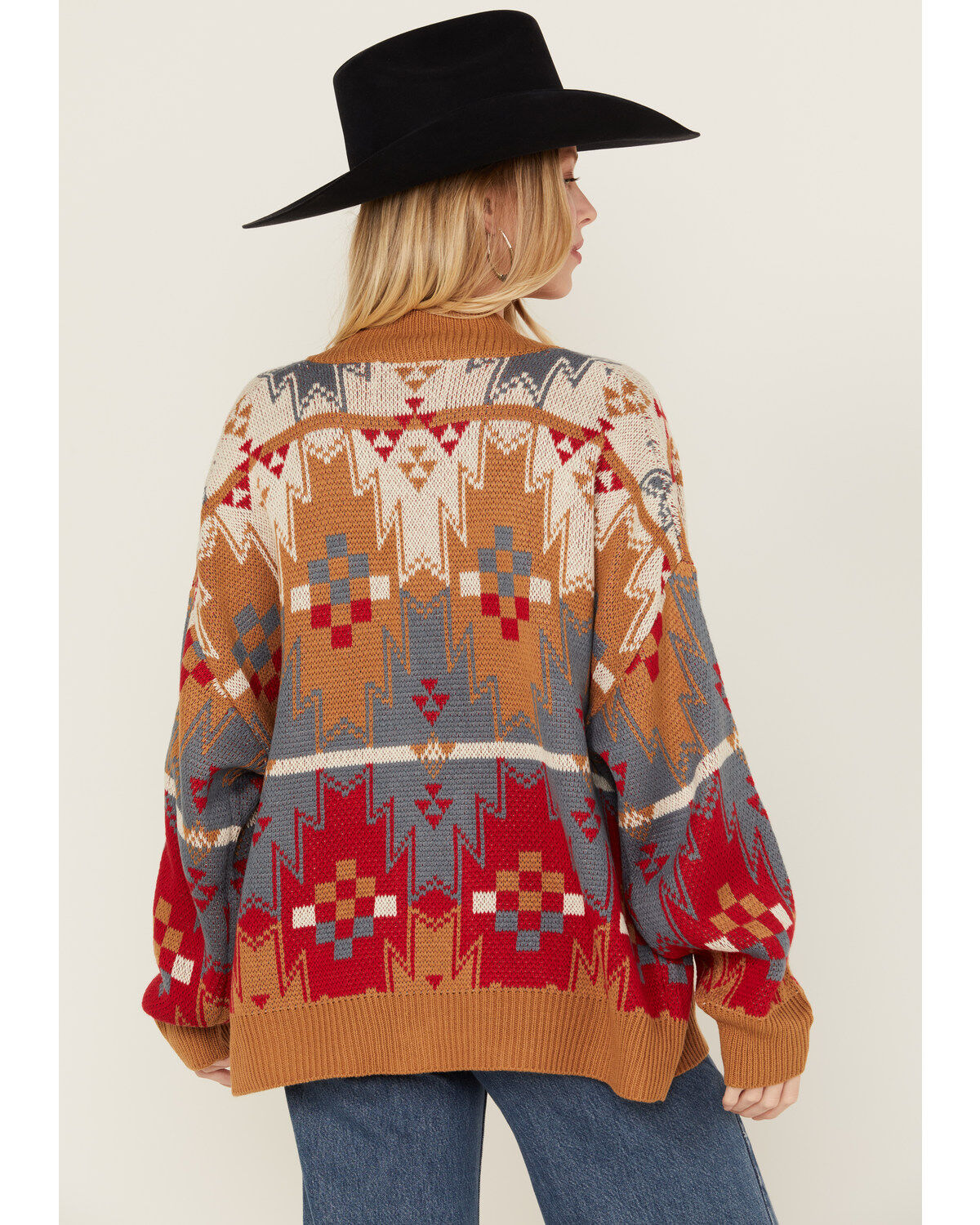 Wrangler Women's Southwestern Print Boyfriend Cardigan