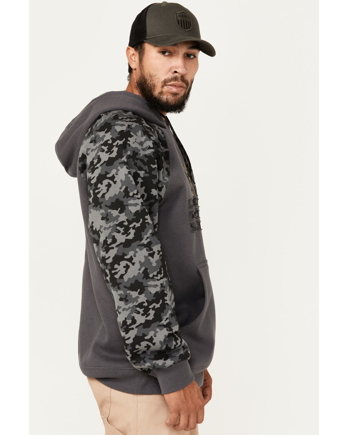 Hawx Men's Raglan Water Resistant Hooded Work Sweatshirt