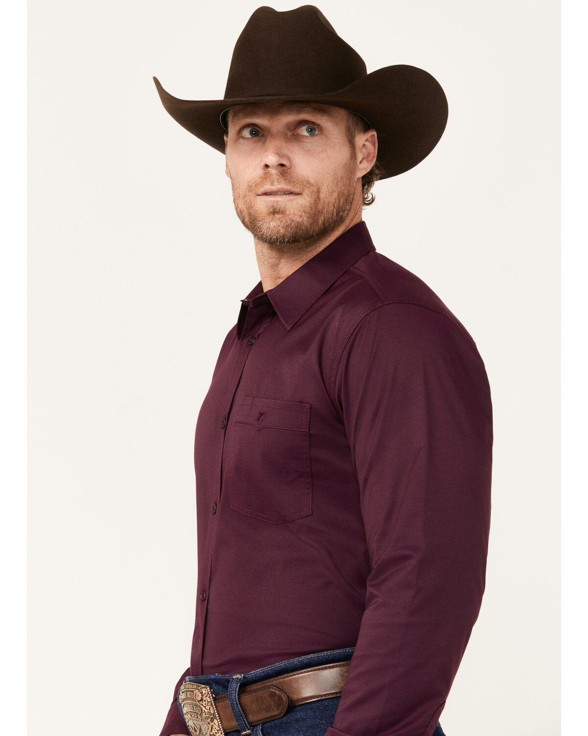RANK 45® Men's Logo Long Sleeve Button-Down Performance Western Shirt