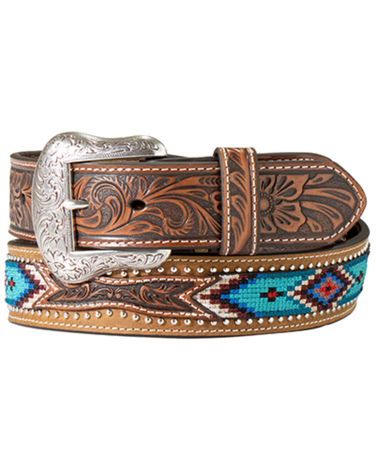 M & F Western Men's Southwestern Tooled Belt