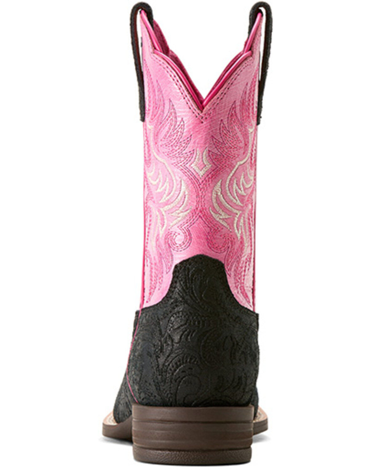 Ariat Girls' Outrider Floral Embossed Western Boots - Broad Square Toe