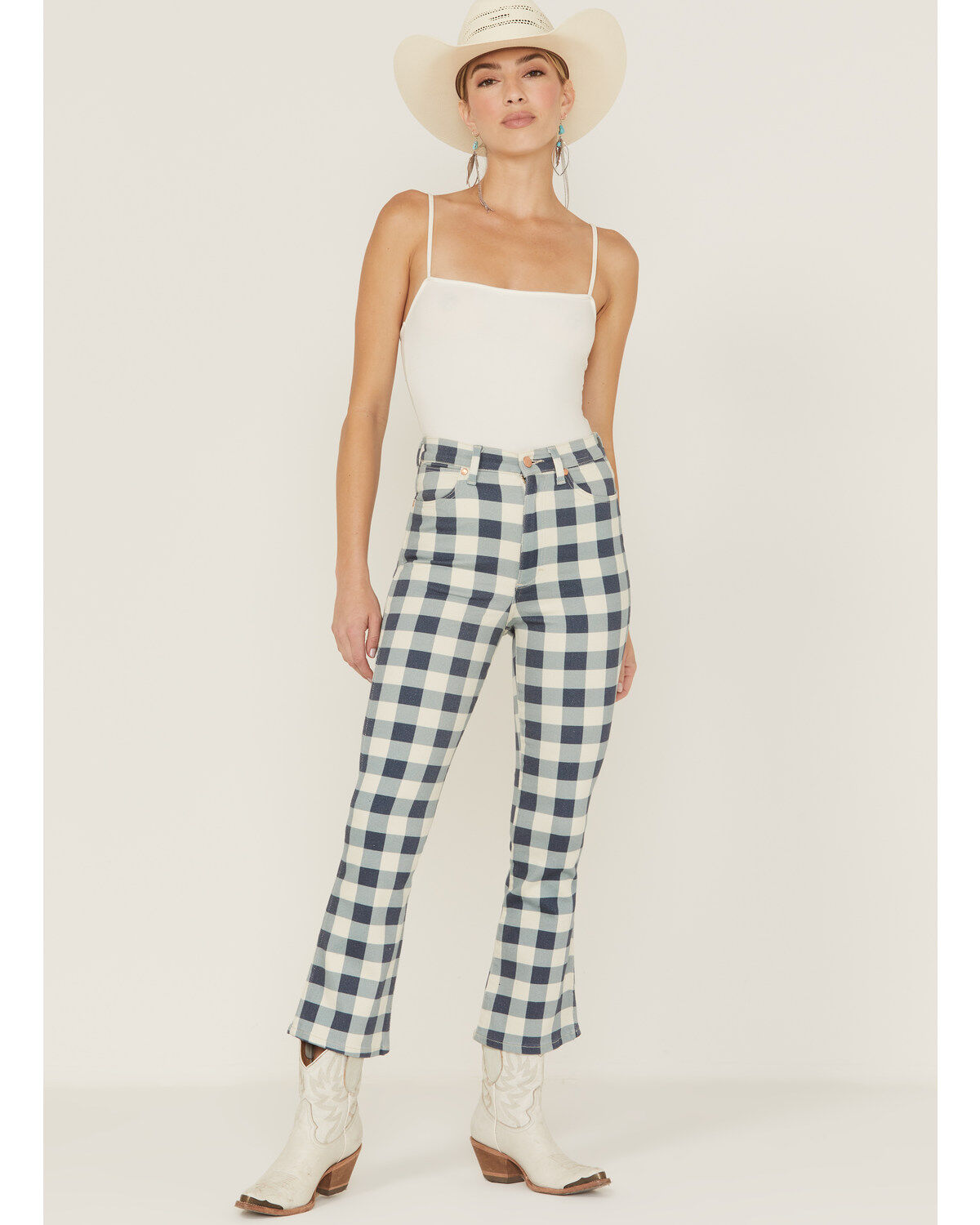 Wrangler Women's Checkered Flare Jeans