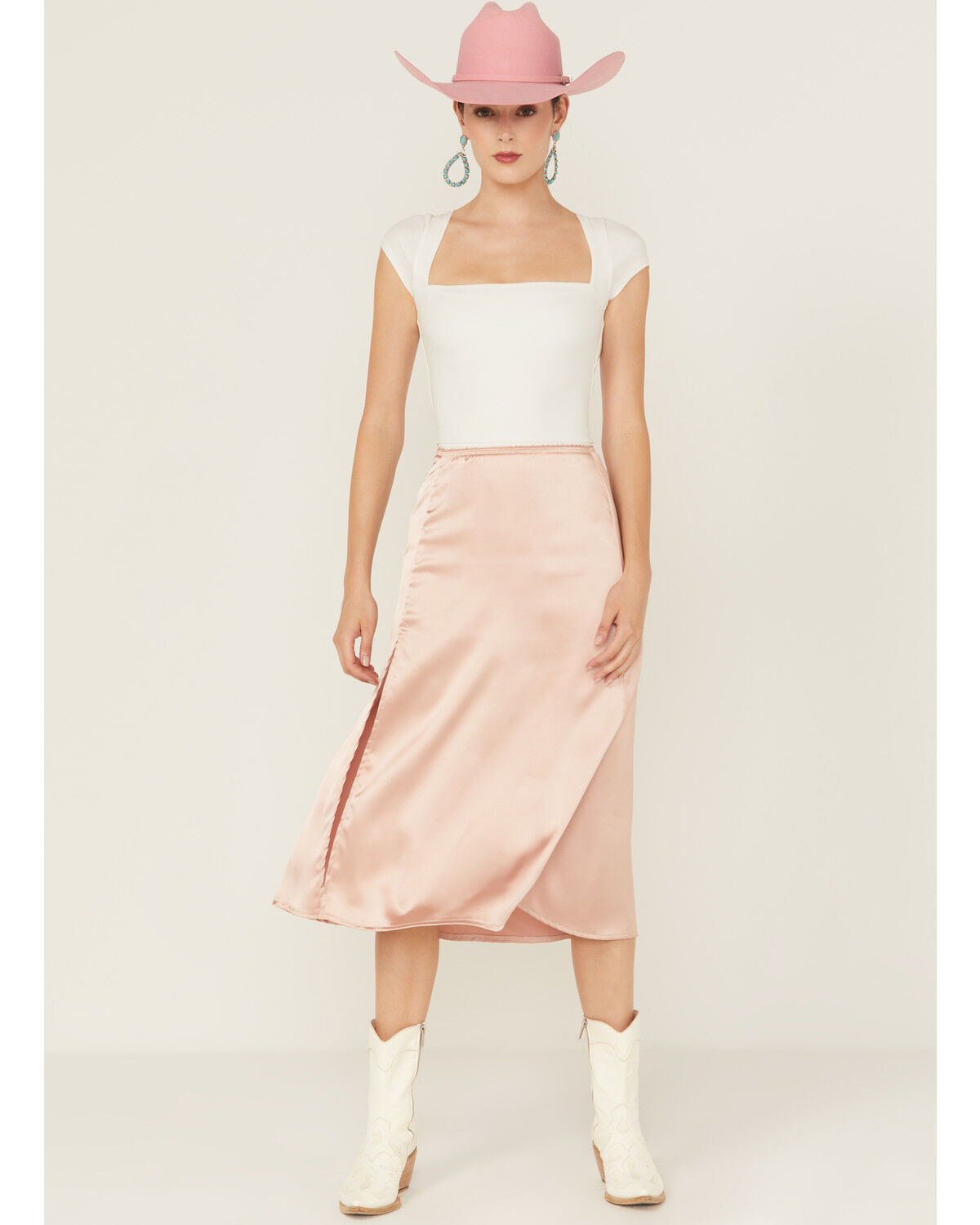 Originality Women's Satin Midi Skirt