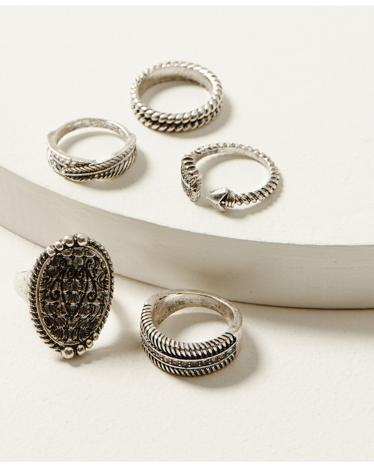 Idyllwind Women's Silver Picadilly 5-piece Ring Set