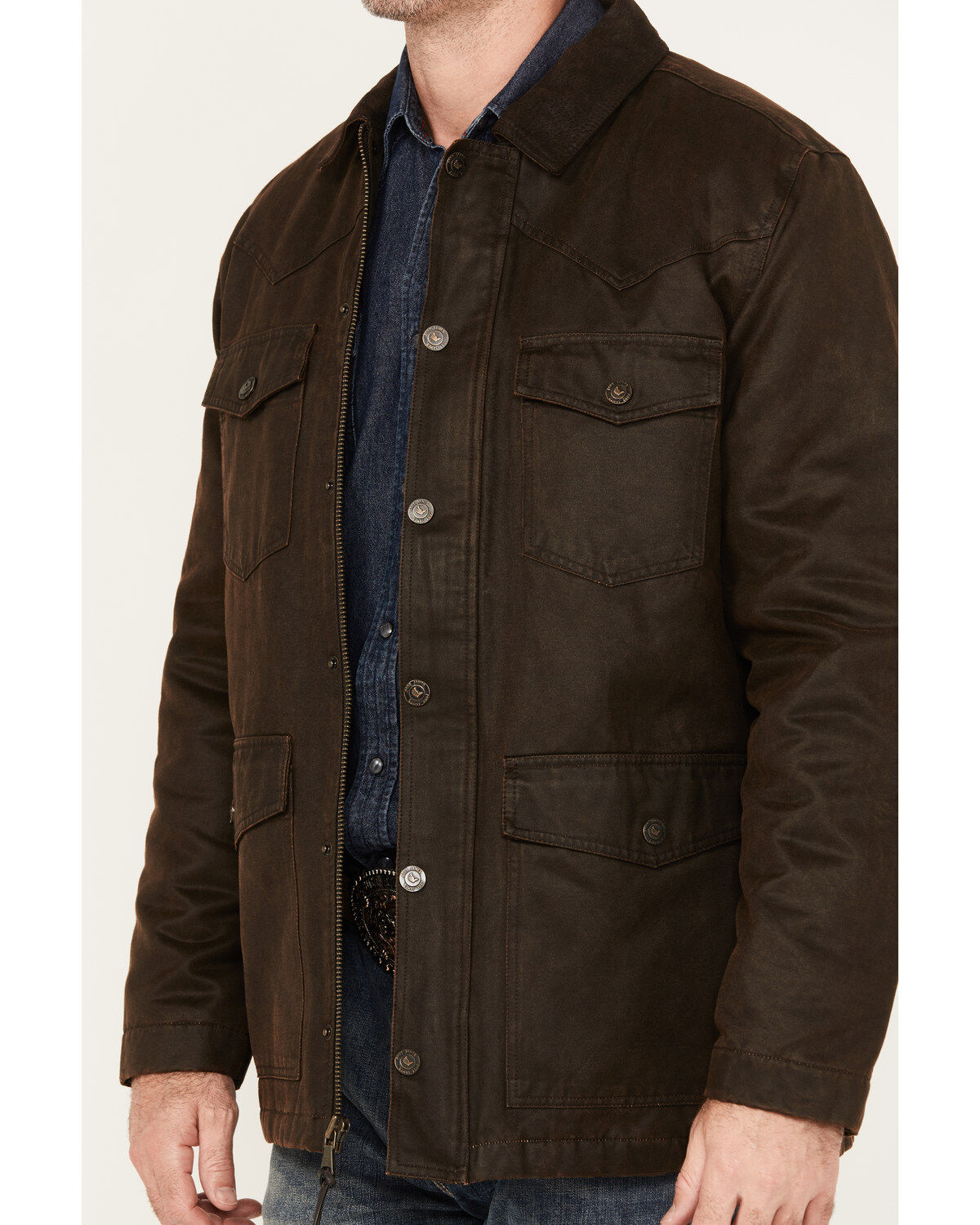 Cody James Men's Oilskin Snap Heavy Jacket