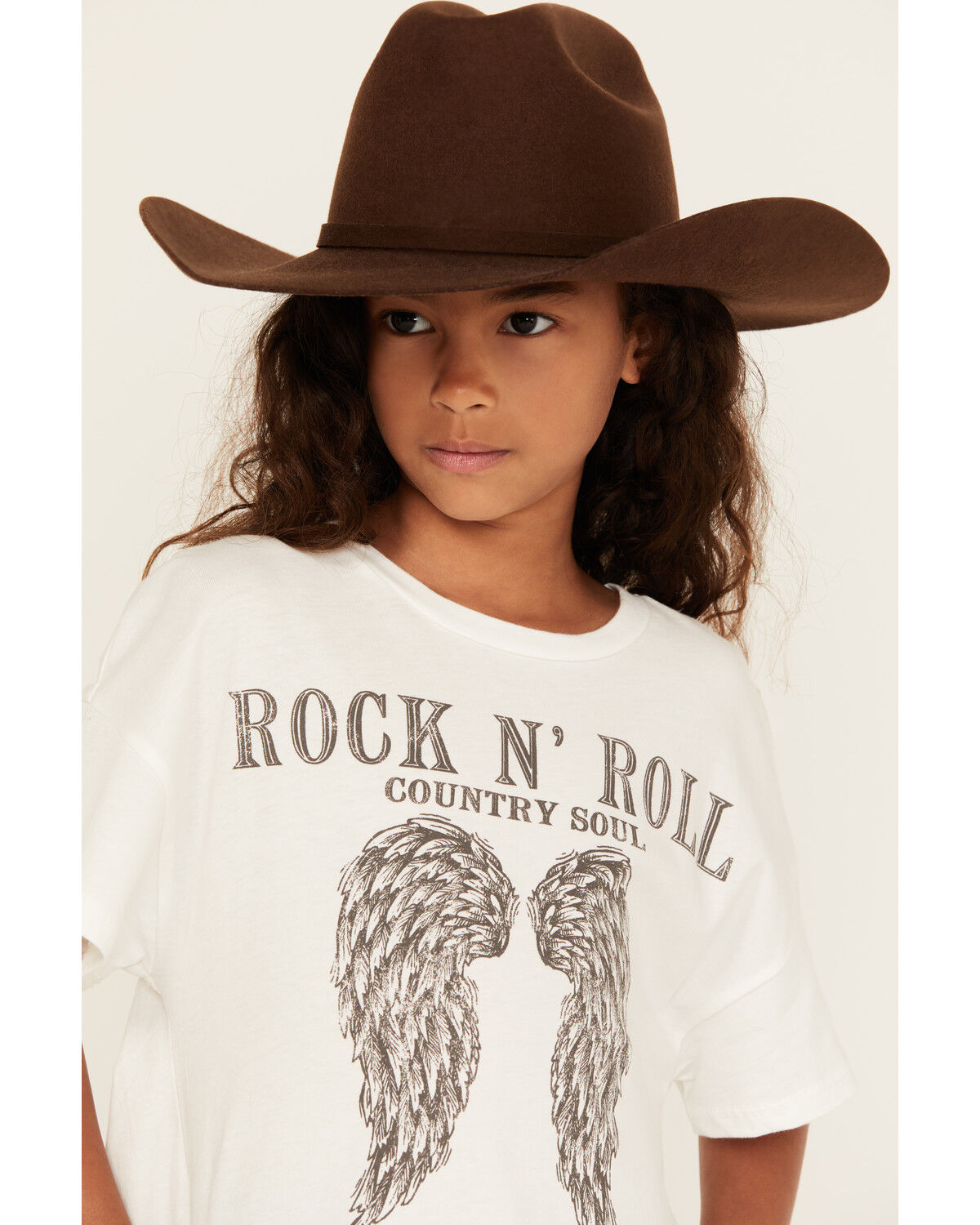 La La Land Girls' Rock & Roll Short Sleeve Fringe Graphic Tee