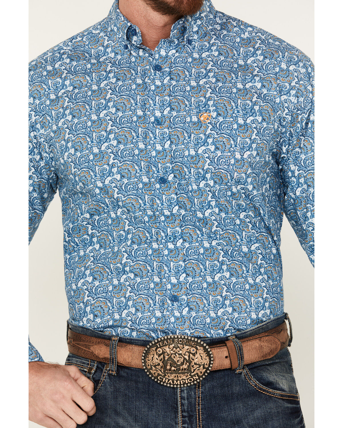 Ariat Men's Gentry Paisley Print Long Sleeve Button-Down Western Shirt