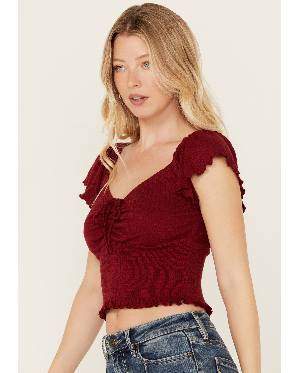 Idyllwind Women's Pointe Flutter Sleeve Smocked Top