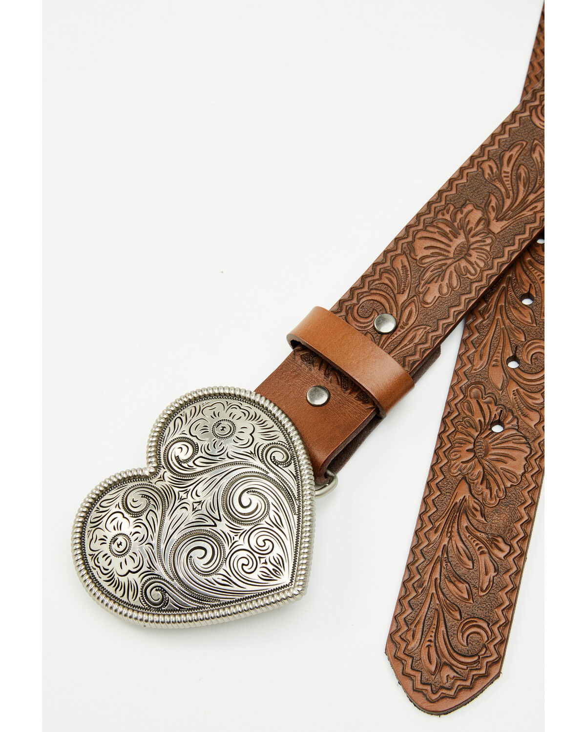 Shyanne Women's Valentina Embossed Heart Buckle Belt