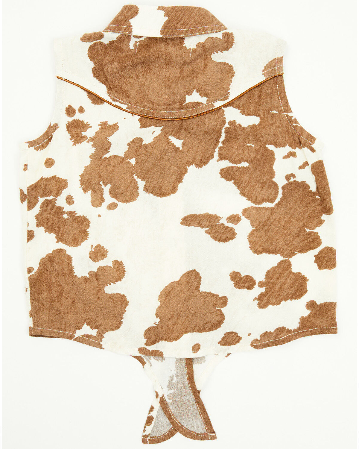 Shyanne Toddler Girls' Cow Print Sleeveless Snap Tie Front Shirt