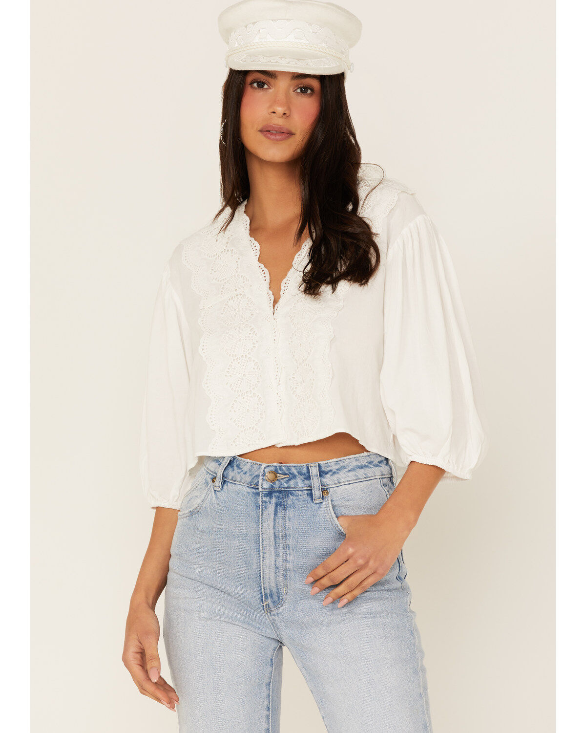 Sadie & Sage Women's Hope The Same Lace Crop Top