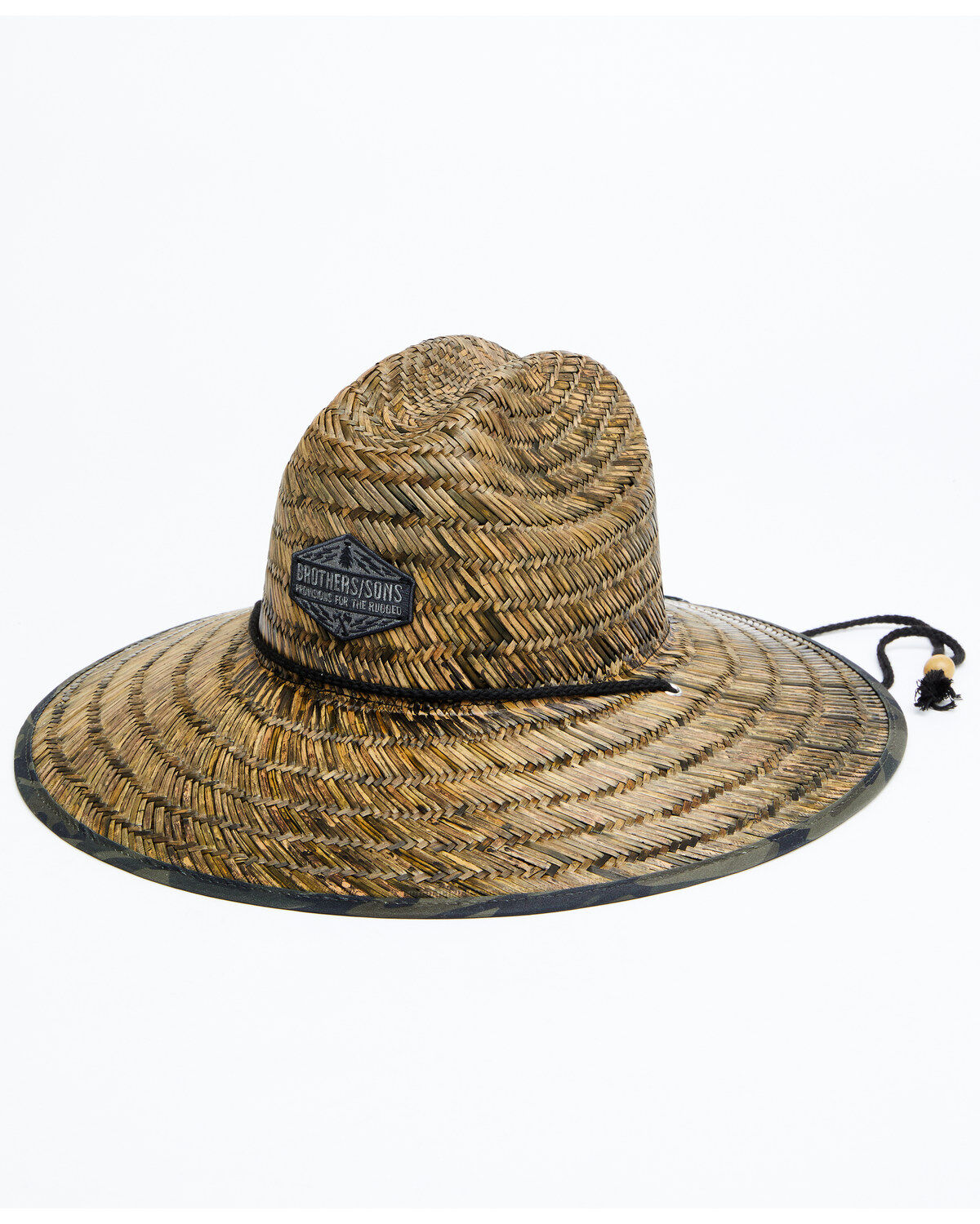 Brothers and Sons Men's Camo Print Straw Patch Lifeguard Sun Hat