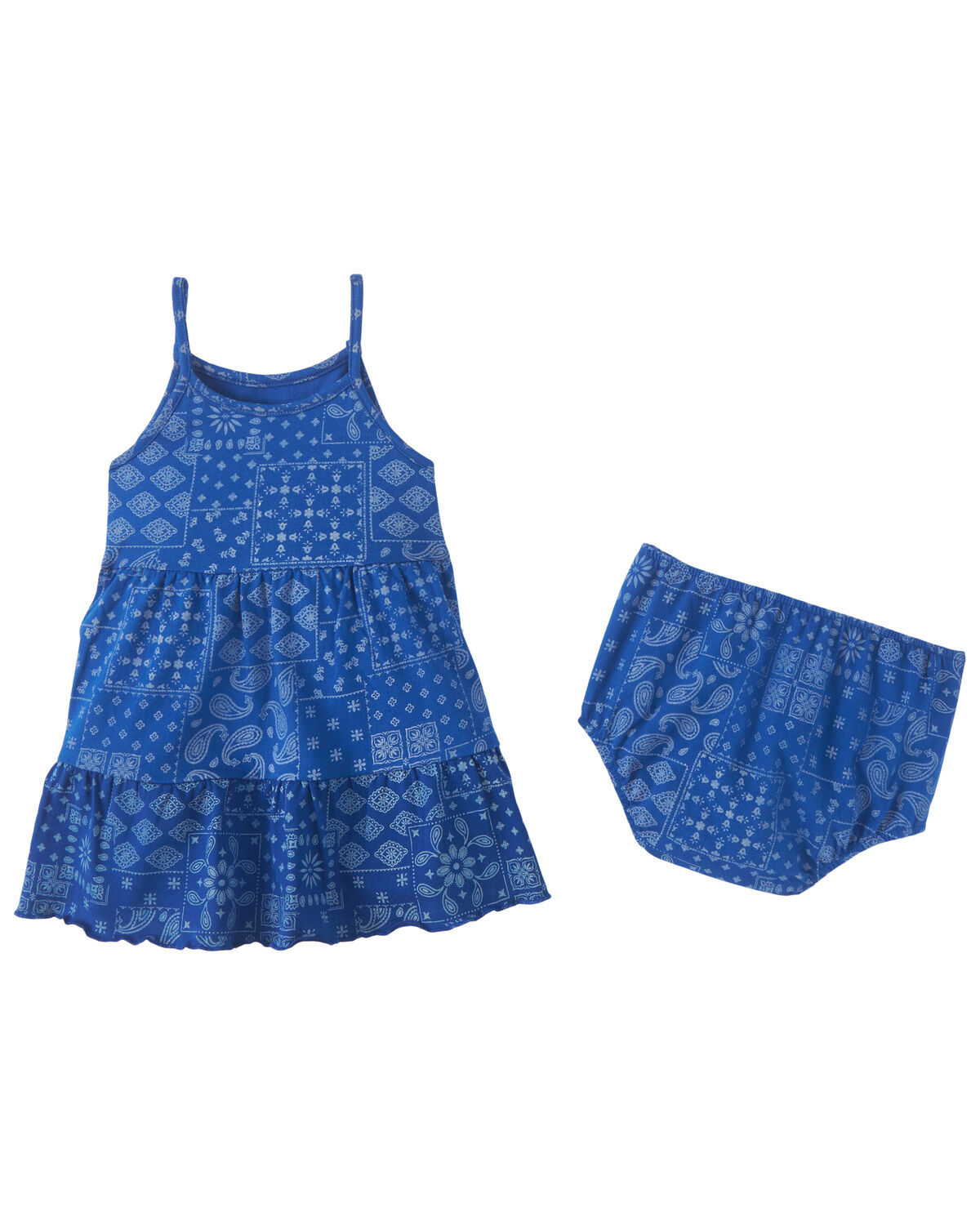 Wrangler Toddler Girls' Bandana Print Dress and Diaper Cover - 2 Piece