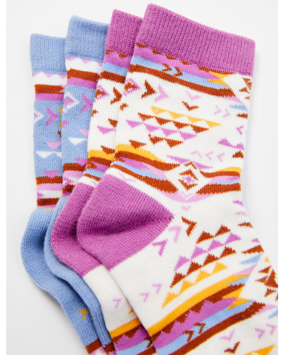 Shyanne Girls' Meadow Mauve Southwestern Print Crew Socks - 2 Pack