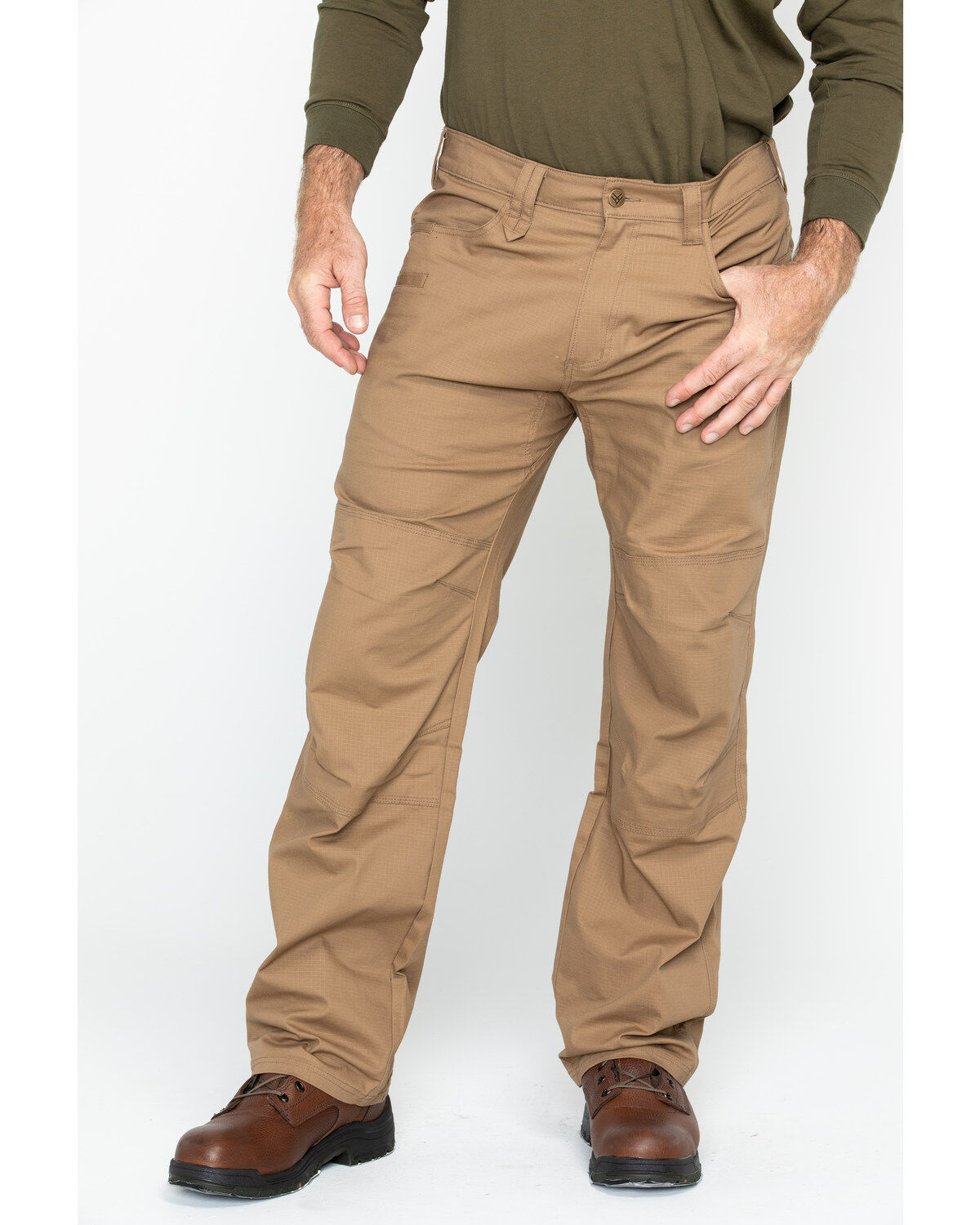 Hawx Men's Brown Stretch Ripstop Utility Work Pants - Big