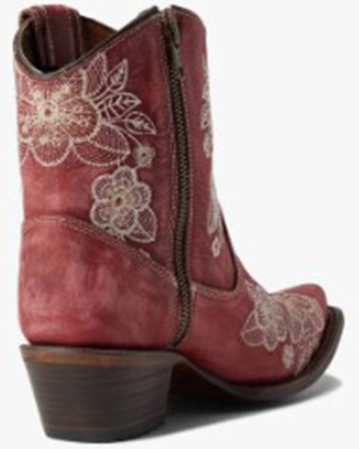 Circle G Women's Flowered Embroidery Ankle Western Booties - Snip Toe