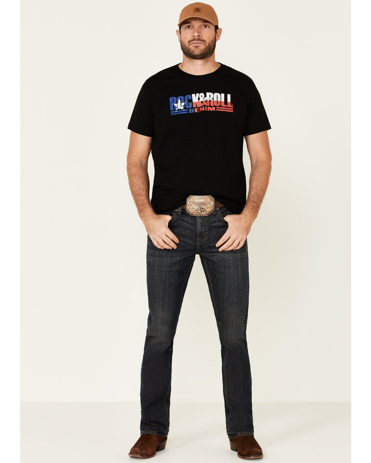 Rock & Roll Denim Men's Texas Flag Logo Graphic T-Shirt