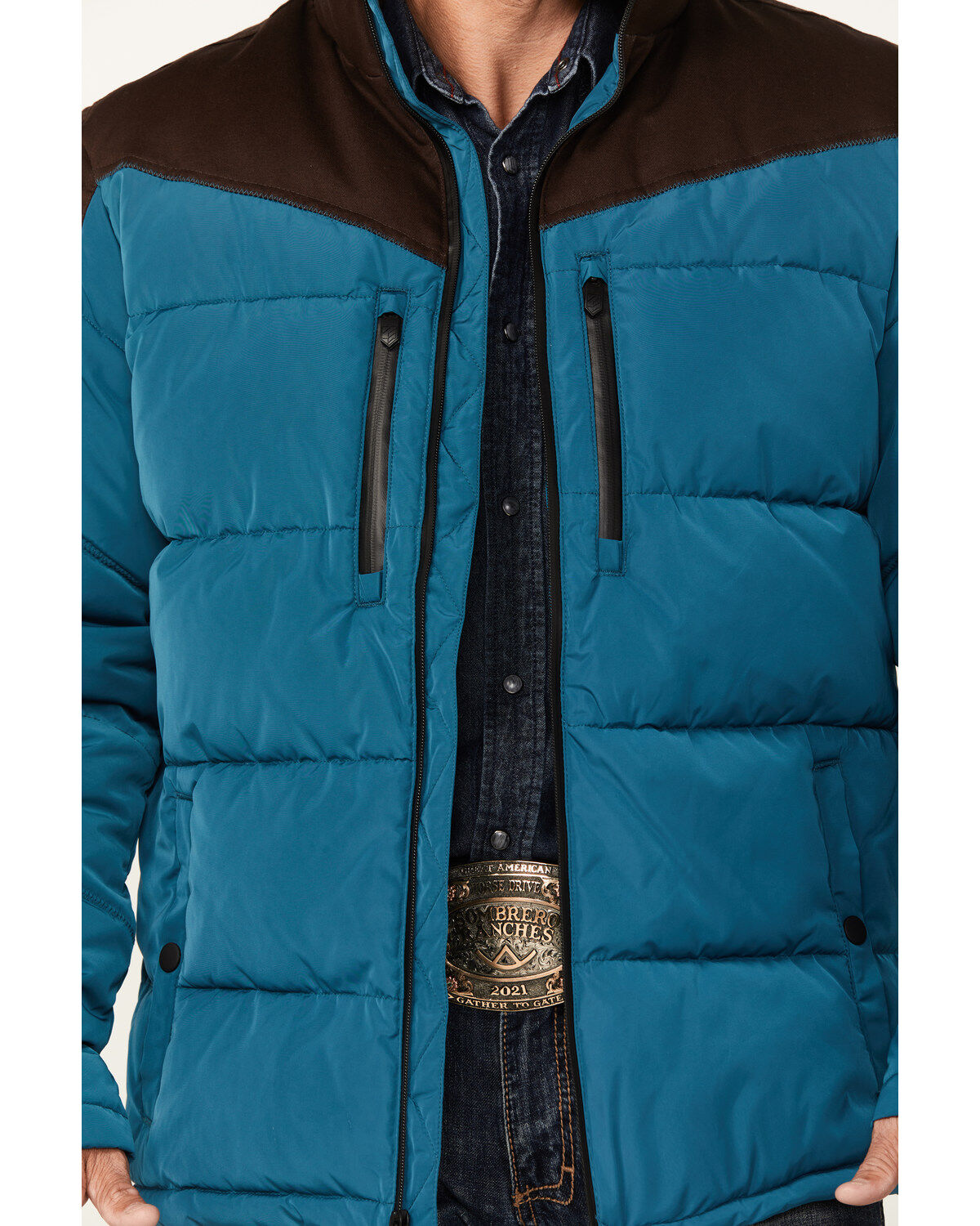 RANK 45® Men's Color Block Puffer Jacket