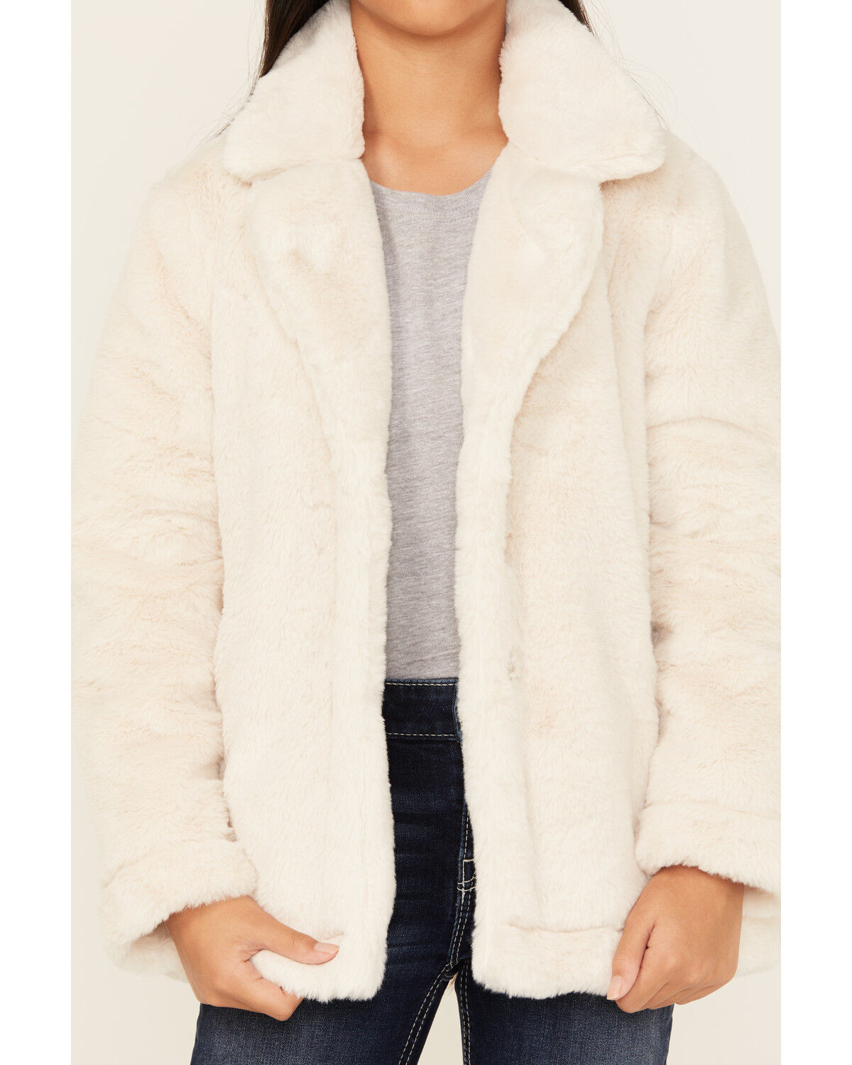 Urban Republic Girls' Long Faux Fur Coat