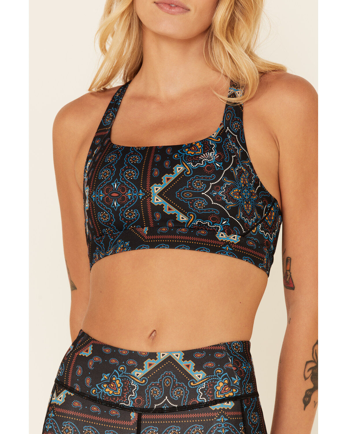 Shyanne Women's Paisley Print Riding Sports Bra