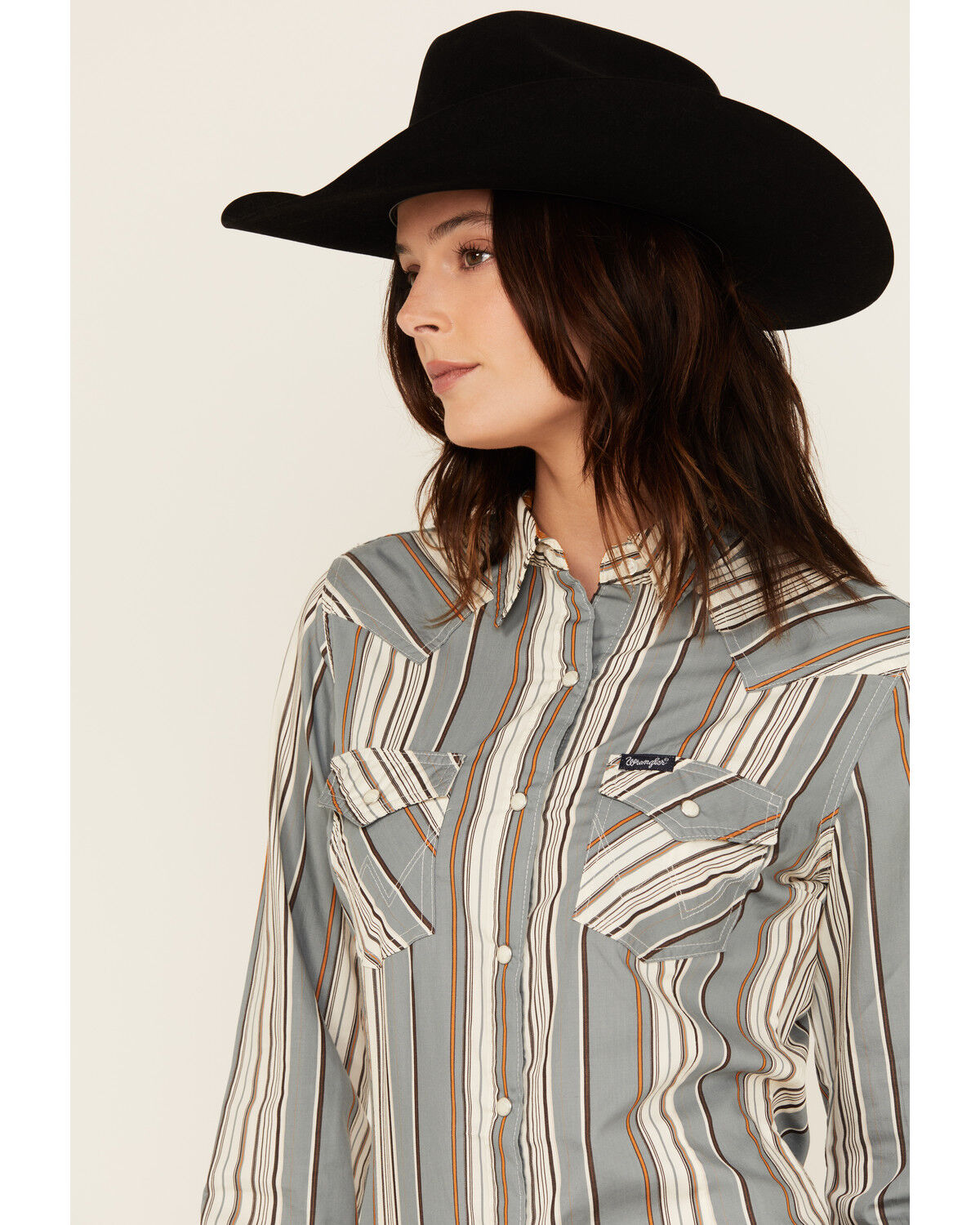 Wrangler Retro Women's Striped Long Sleeve Snap Western Shirt