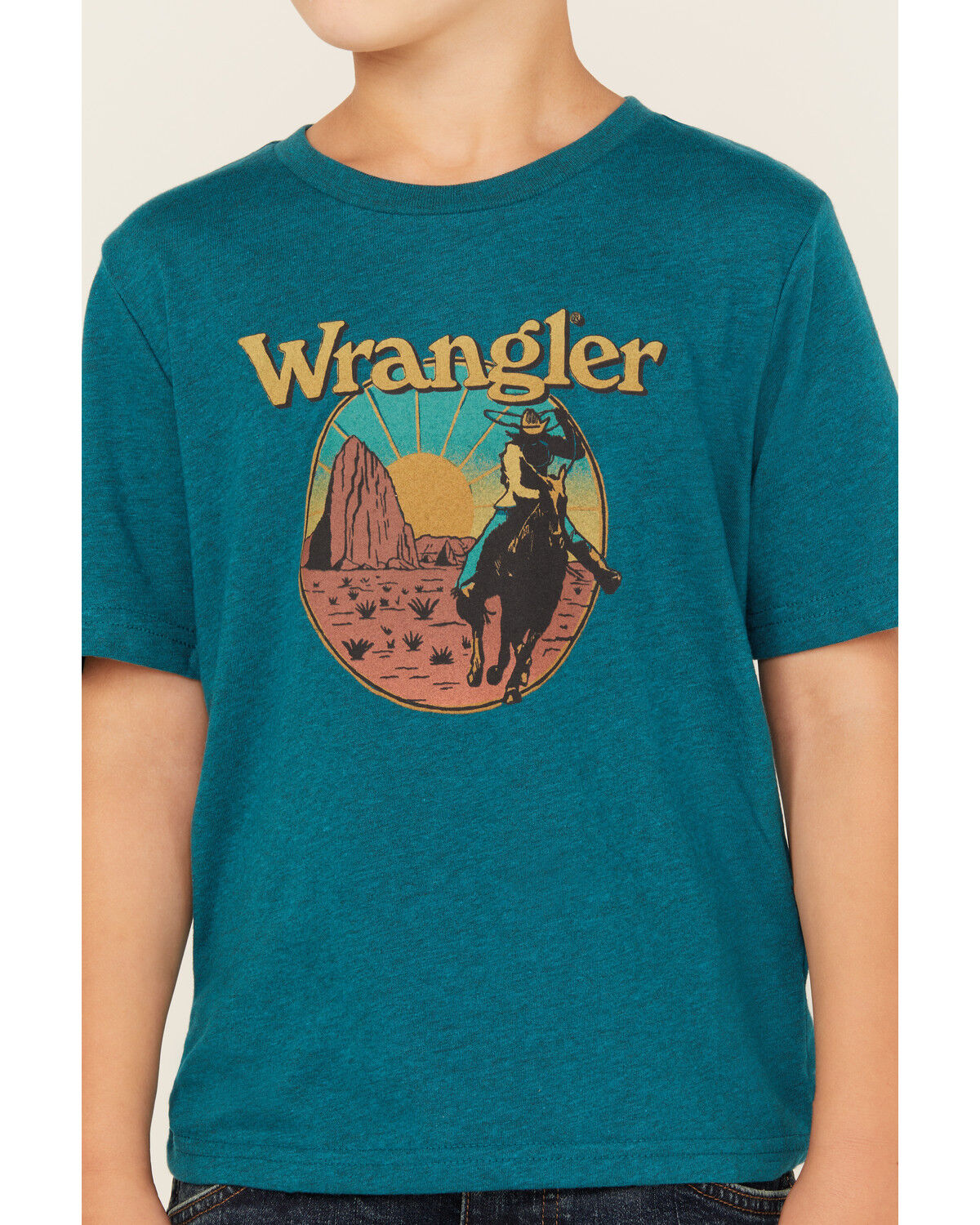 Wrangler Boys' Logo Desert Short Sleeve Graphic T-Shirt