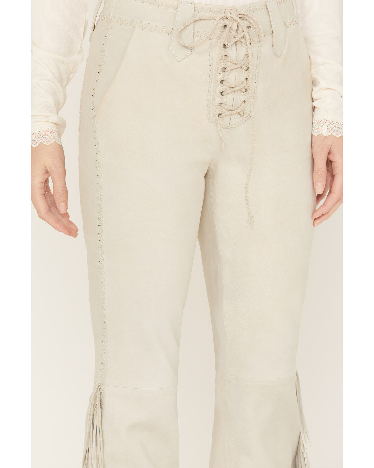 Idyllwind Women's Huntsville High Rise Leather Fringe Flare Pants