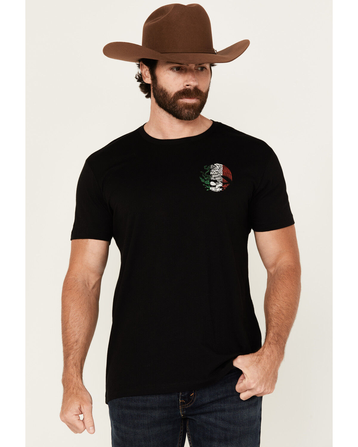 Moonshine Spirit Men's Eagle Skull Mexico Short Sleeve Graphic T-Shirt