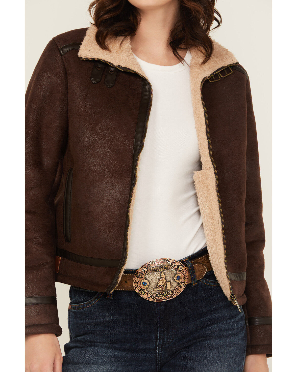 Shyanne Women's Shearling Lined Faux Suede Jacket