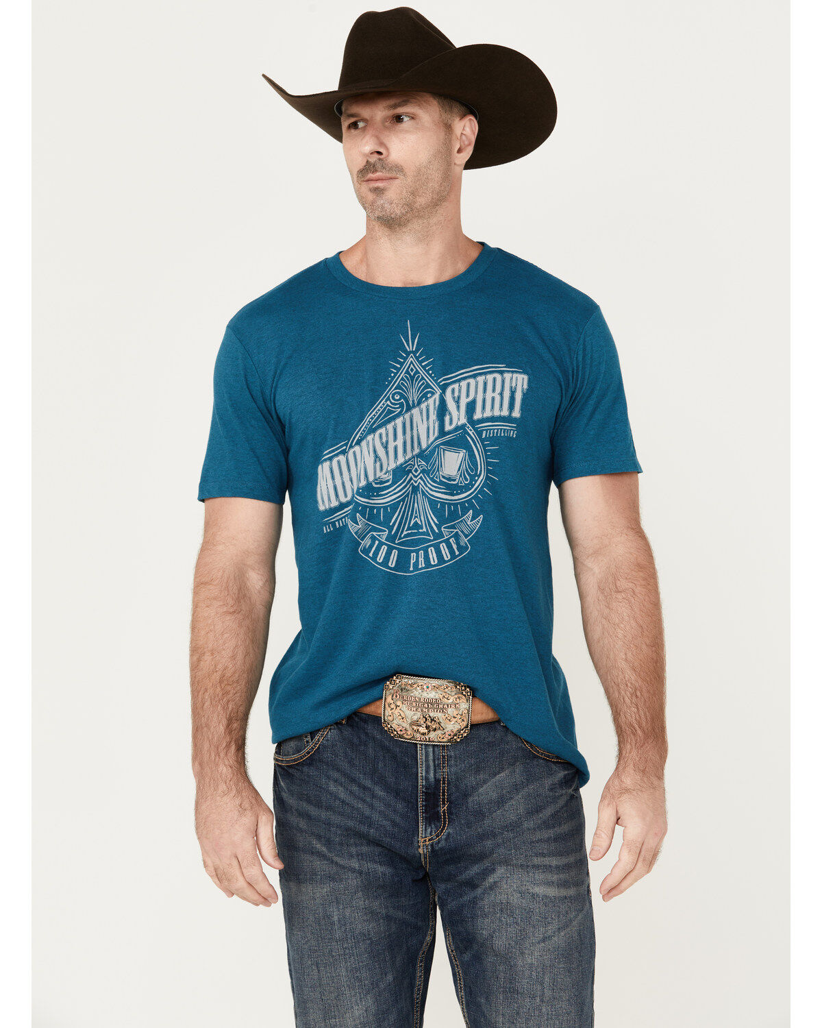 Moonshine Spirit Men's Spade Glass Short Sleeve Graphic T-Shirt