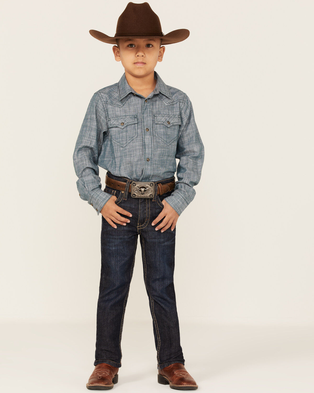 Cody James Boys' Sheridan Dark Wash Mid Rise Stretch Slim Straight Jeans