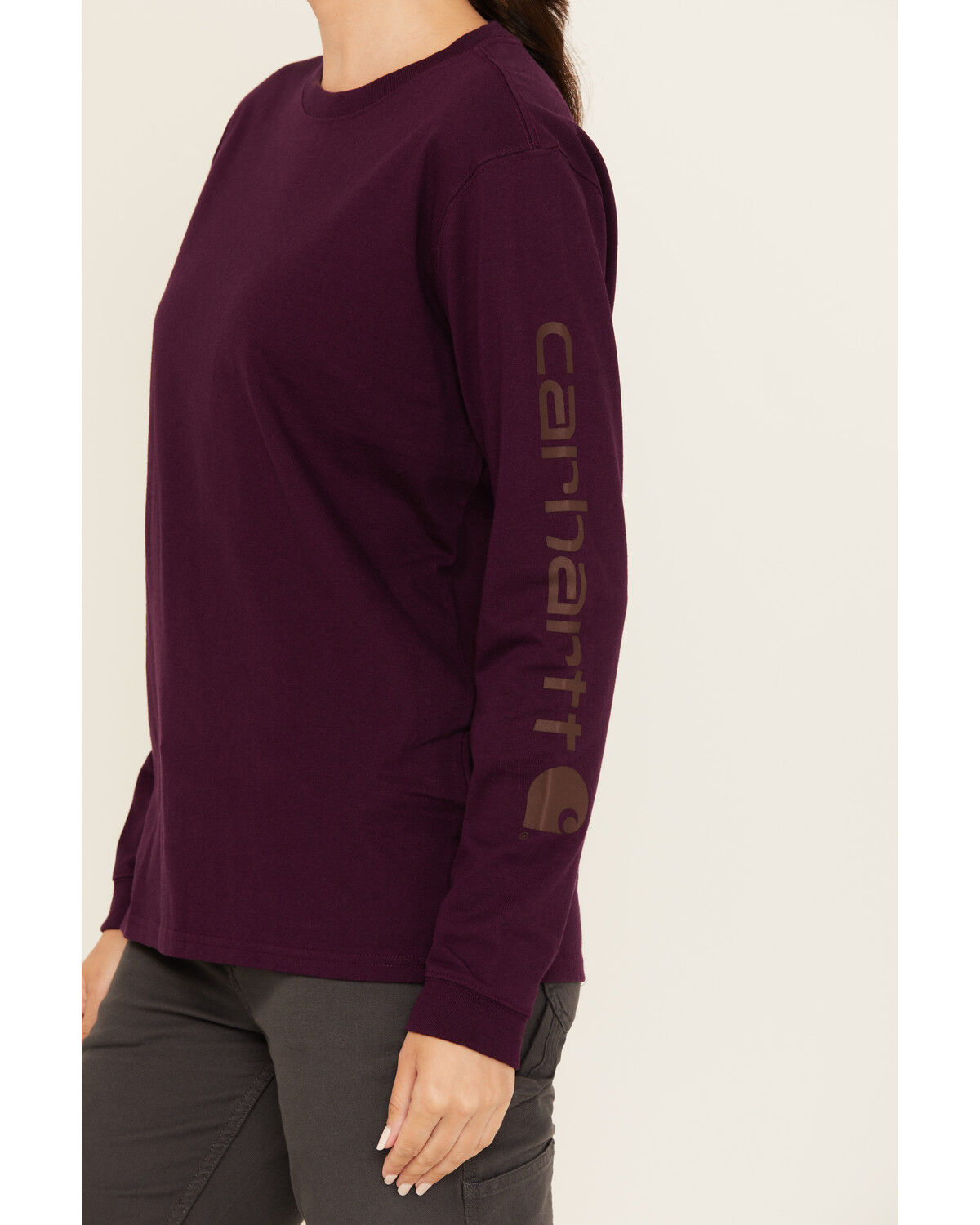 Carhartt Women's Logo Loose Fit Heavyweight Long Sleeve Graphic Work Tee