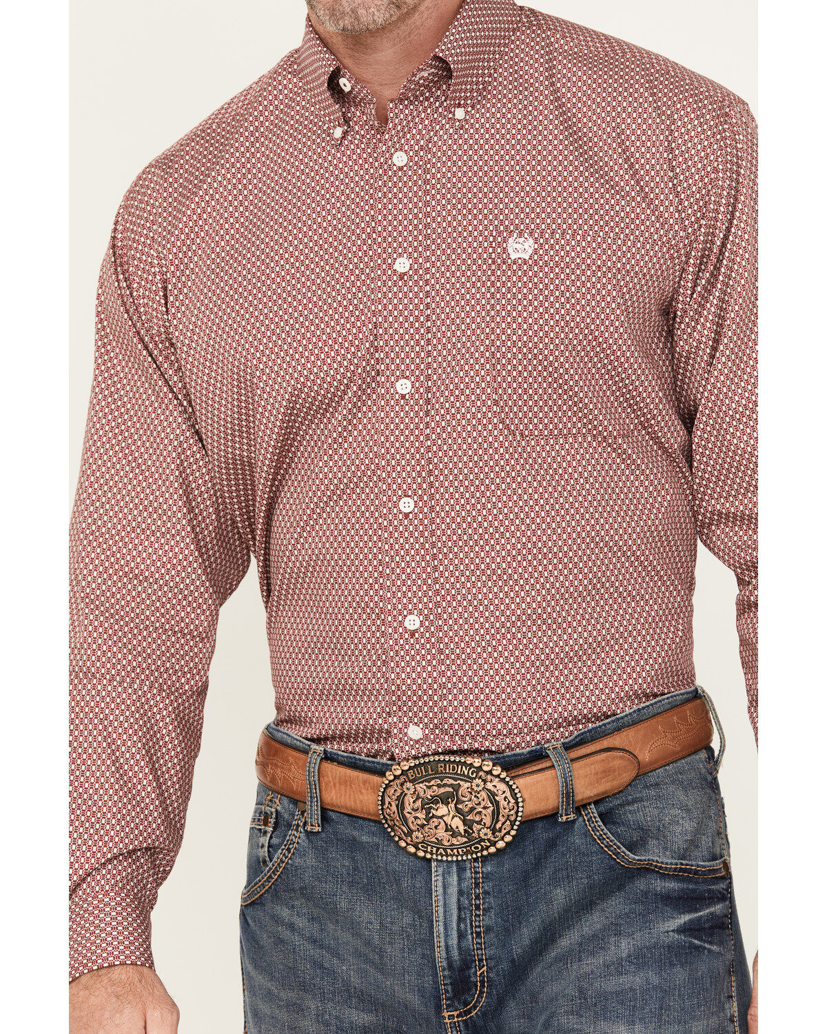 Cinch Men's Geo Print Long Sleeve Button-Down Western Shirt
